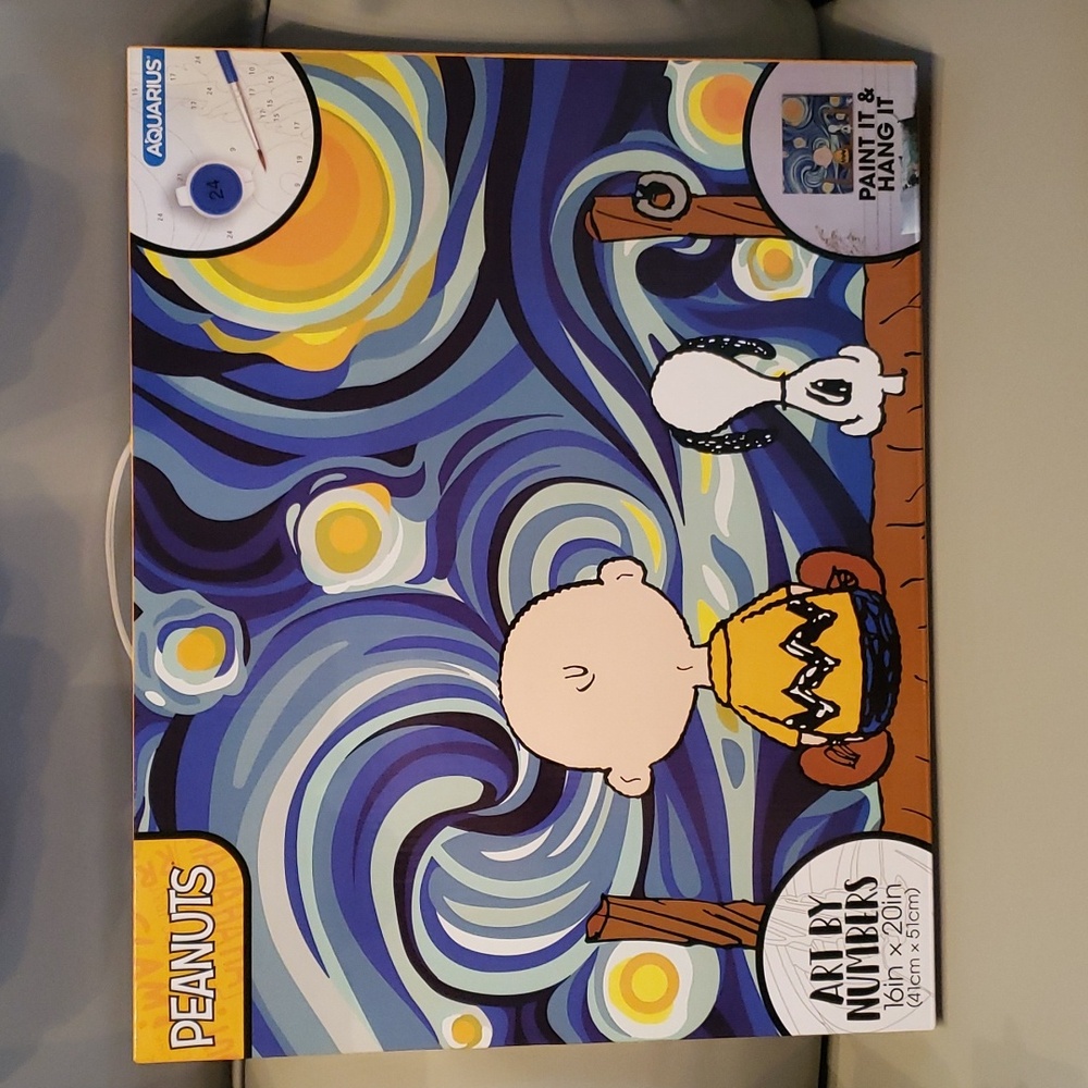 PEANUTS Charlie Brown and Snoopy Art Paint By The Numbers NEW